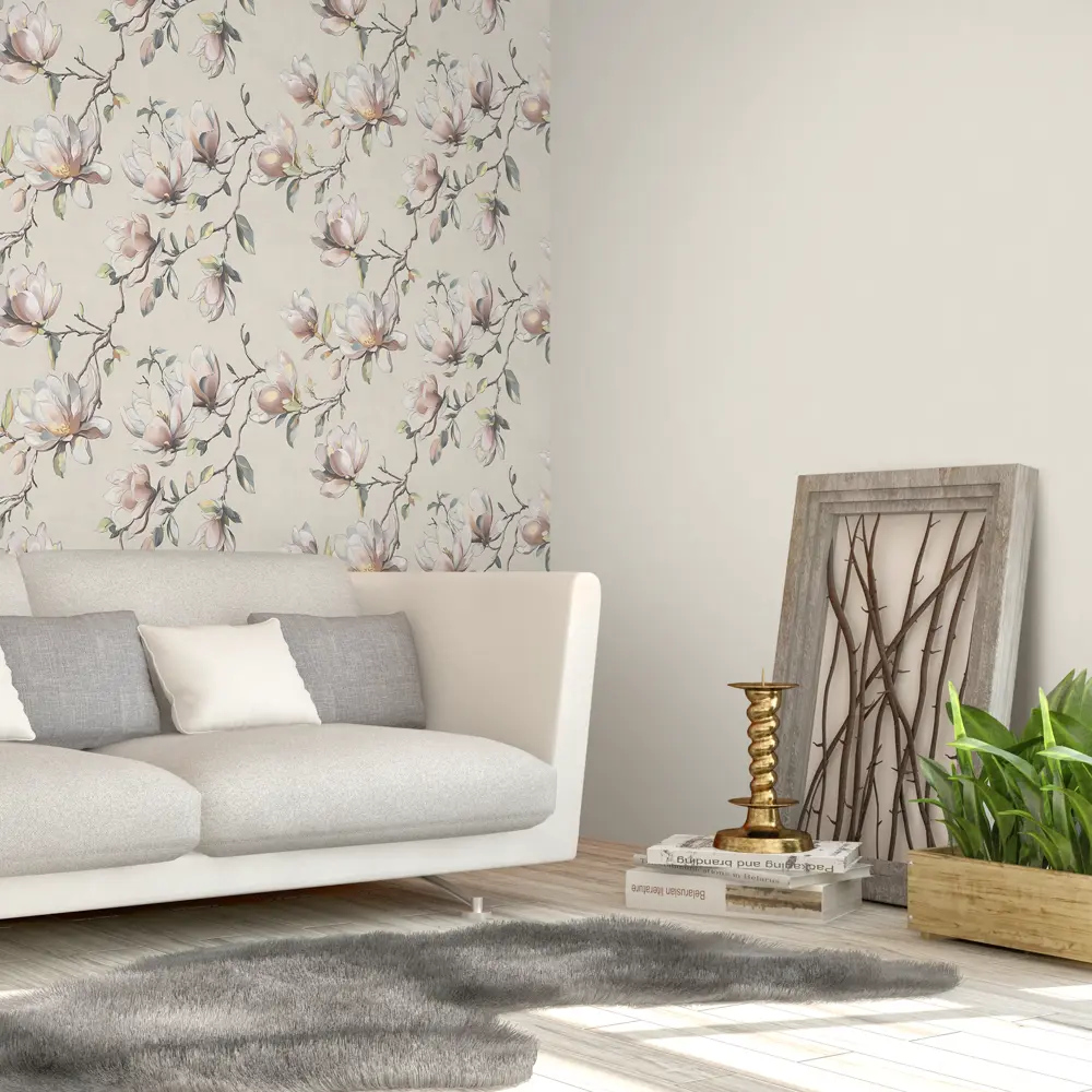 Обои флизелиновые Victoria Stenova Magnolia белые 1.06 м VS585112 89441285 STLM-2184360 - Вид №5