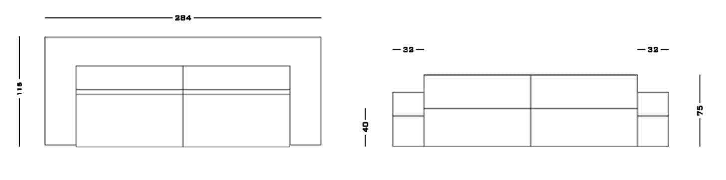 3-местный деревянный и тканевый диван Secolo Tadao ARCH-00047290 - Вид №4