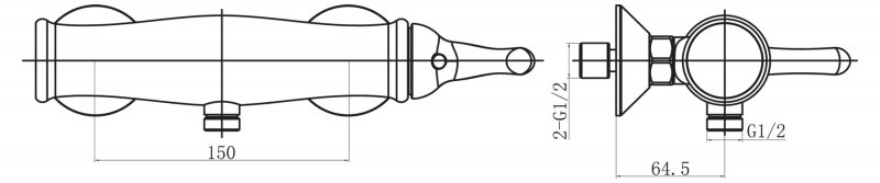 Смеситель для душа TIFFANY TIF-ESDM-CRM BELBAGNO  - Вид №1