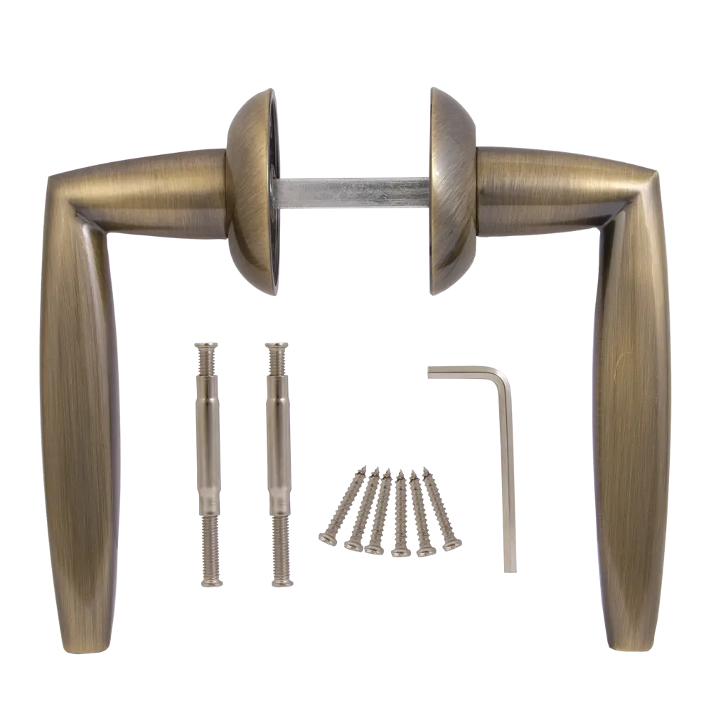 Дверные ручки Punto Supreme ZR/HD ABG-6, без запирания, комплект, цвет бронза STLM-2017640 - Вид №1