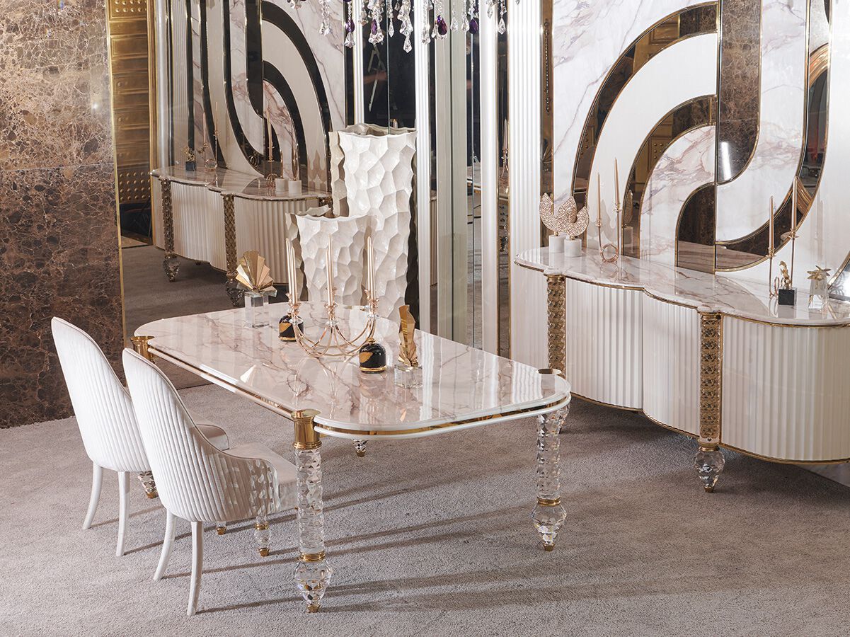 Мраморный овальный обеденный стол Zebrano Velovis ARCH-00029581 - Вид №4