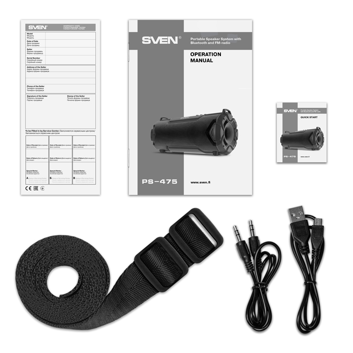 SV-018139 Ас ps-475, черный (30 вт, bluetooth, fm, usb, microsd, led-дисплей, 2х2000ма*ч) Sven Santreyd  - Вид №6