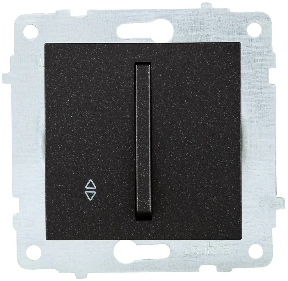 90802184 Выключатель проходной встраиваемый Ovivo Quantum-Loft-Mina-Grano 610-000217-209 1 клавиша цвет черный STLM-0388955