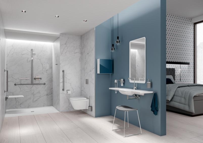 900.35.46060 Поручень для душа с выдвижным держателем для душа HEWI Greifen  - Вид №6