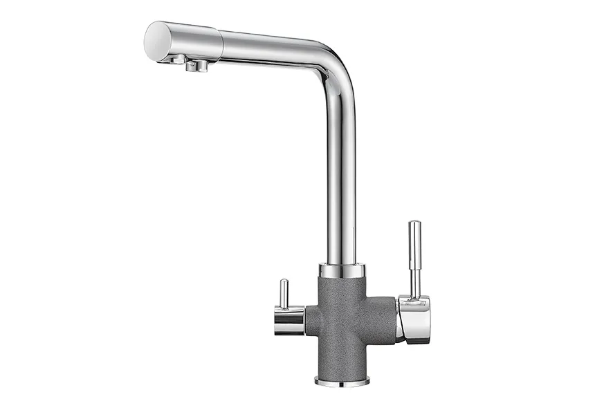 3015, XРОМ/ГРАФИТ (ЧЁРНО-СЕРЫЙ), СМЕСИТЕЛЬ КУХОННЫЙ GRANULA 3015-ST124 - Вид №1