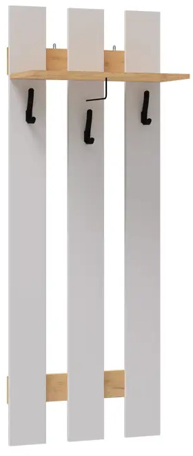 91320749 Крючок Микон 60x160x26 см ЛДСП цвет белый/дуб крафт золотой STLM-1083069