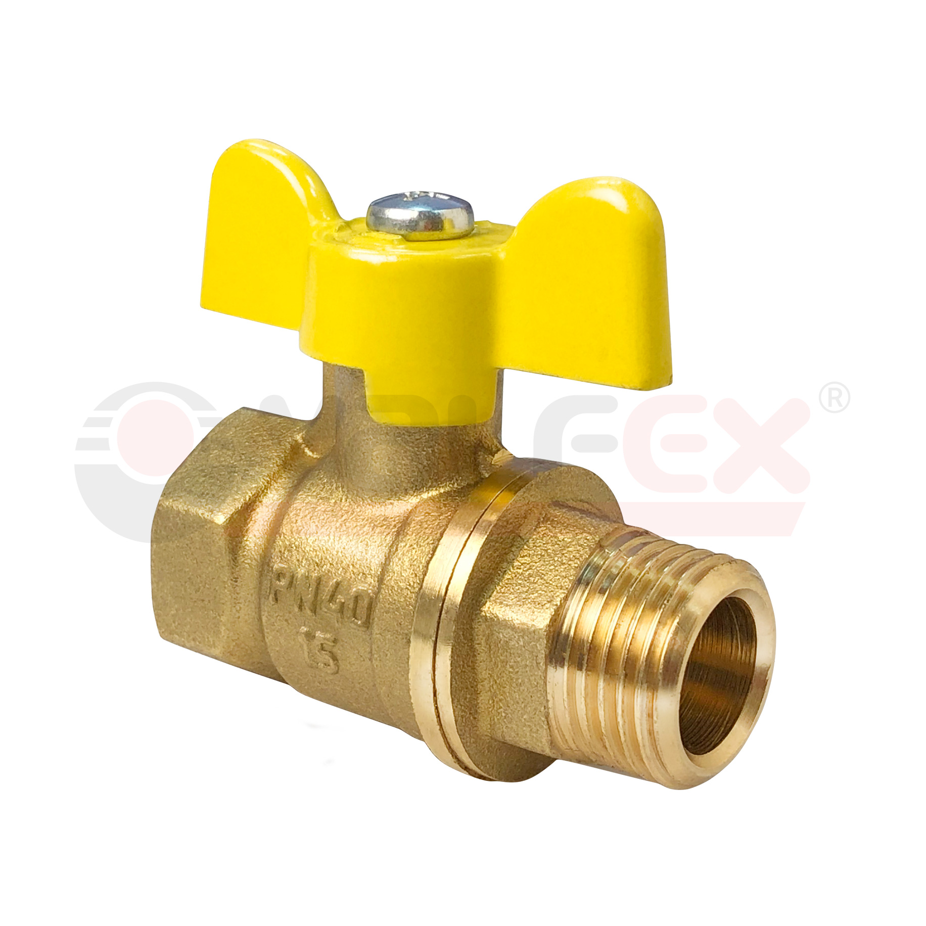 VF.278.LB3.114 Valfex Кран шаровой для газа, ручка-бабочка (внутр.-наруж.)  1 1/4" 