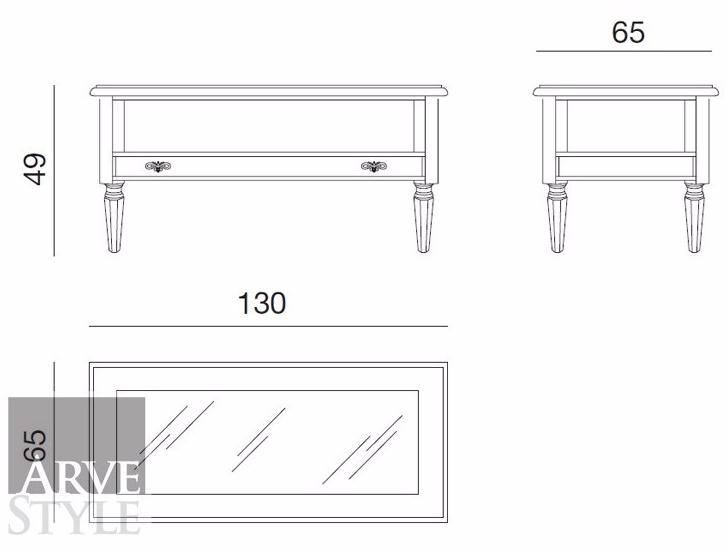 Arvestyle Прямоугольный журнальный столик из массива дерева Amalfi Sl-0132 - Вид №2