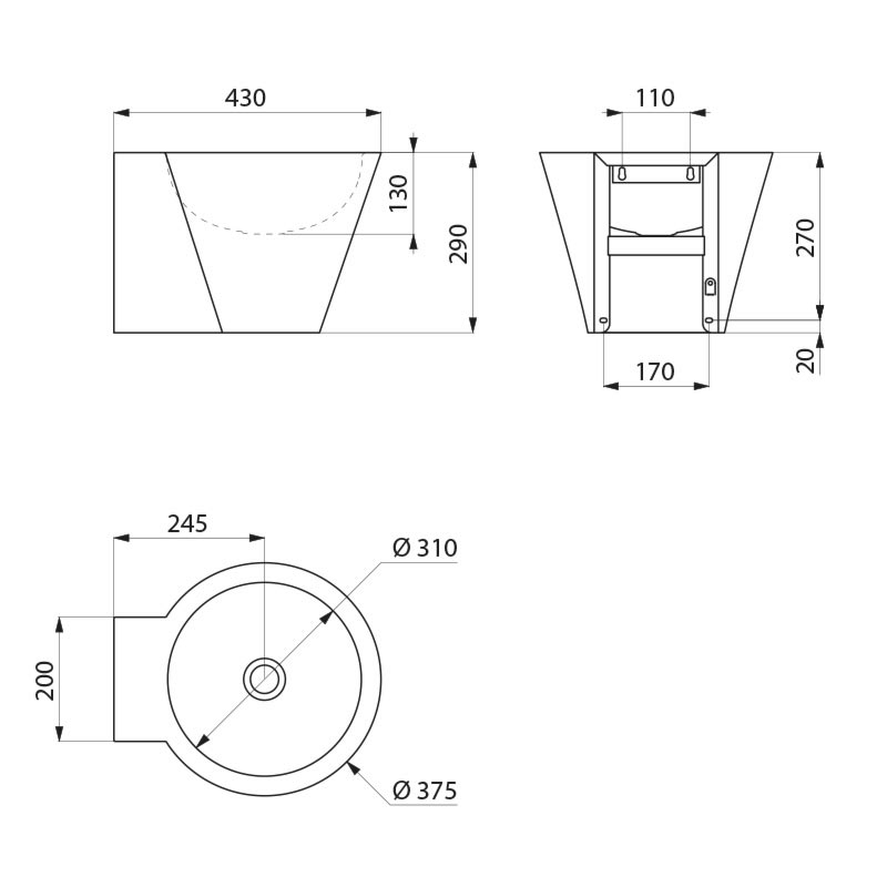 120180 Настенный умывальник MINI BAILA DELABIE  - Вид №1
