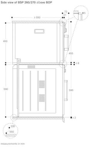 Gaggenau Комбинированная стеклянная печь Serie 200 Bsp270101  - Вид №2