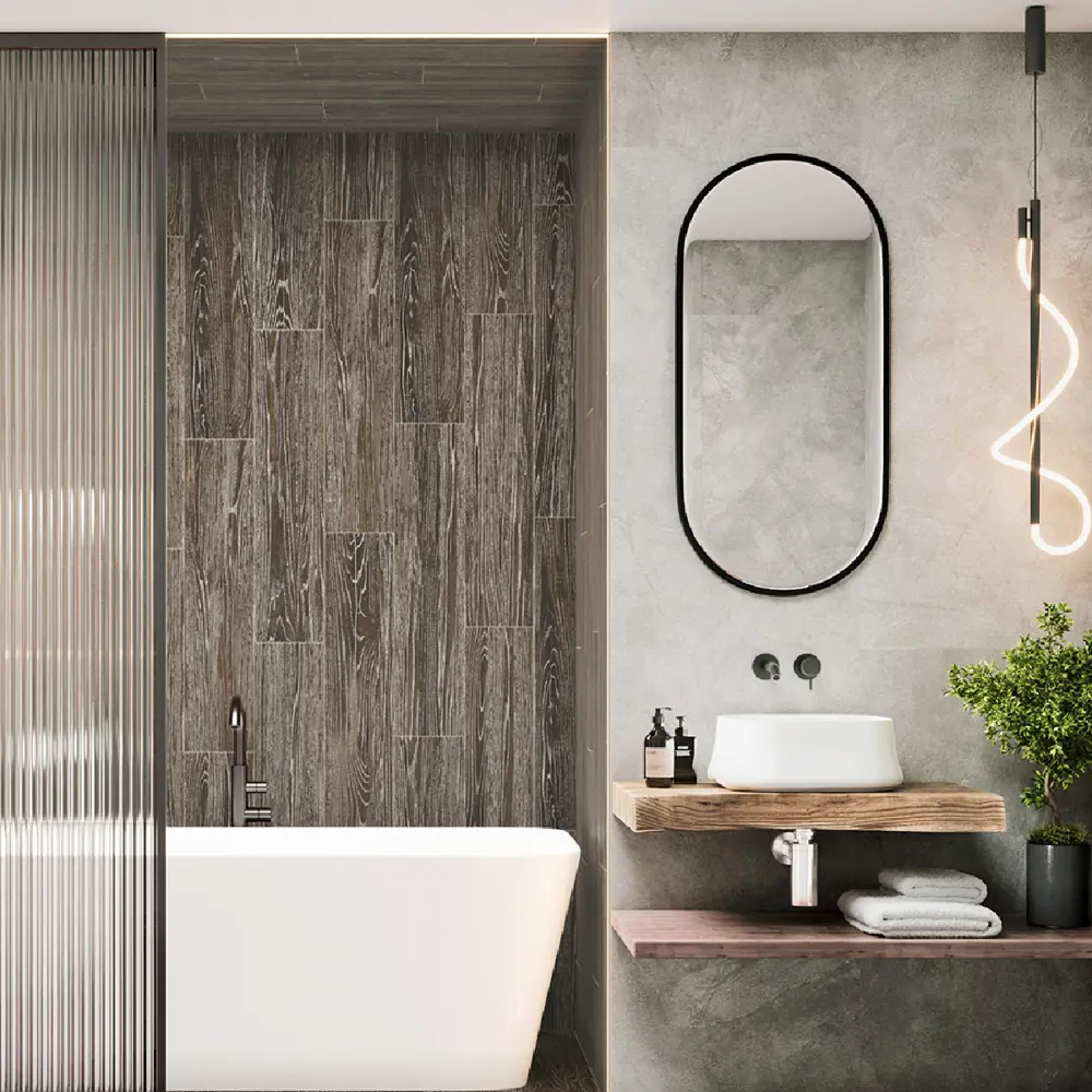 Керамогранит Alma Ceramica Caspio с текстурой дерева 20×90 см 89021579