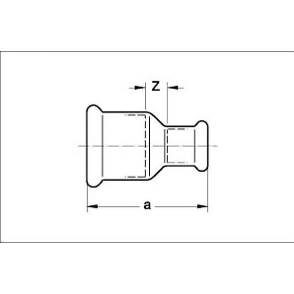 1102401815 SANHA 10240 пресс-фитинг газ, медь, муфта редукцион. ВПр-ВПр 18x15 мм  - Вид №1