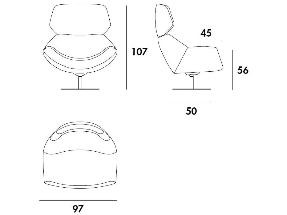 Кожаное вращающееся кресло с подлокотниками и подголовником Sovet Italia ALISIA ARCH-00040799 - Вид №2
