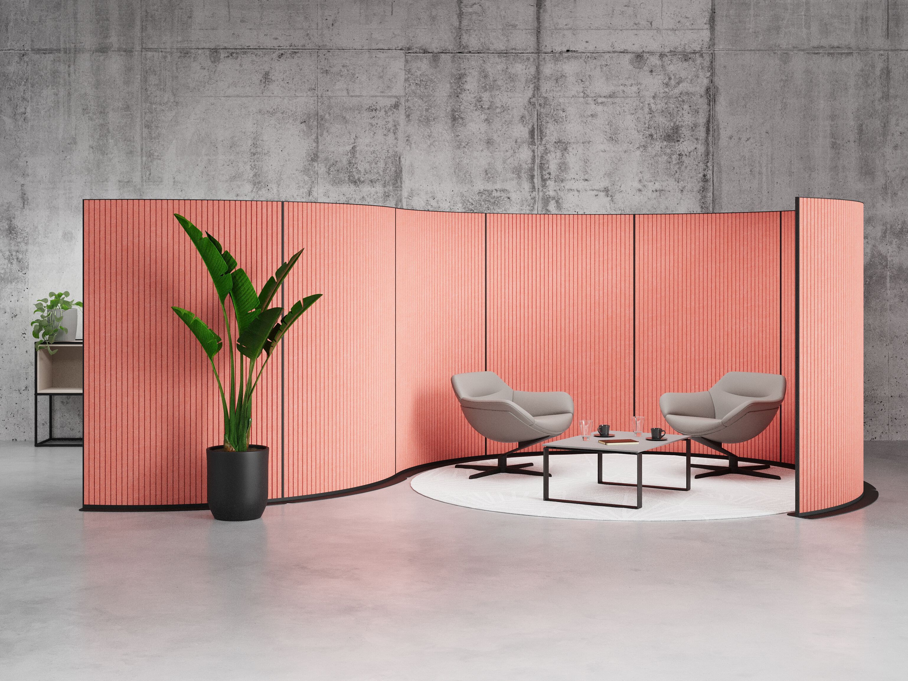 ПЭТ звукопоглощающая офисная перегородка ECHOJAZZ ECHOCOVE® BOW ARCH-00070871