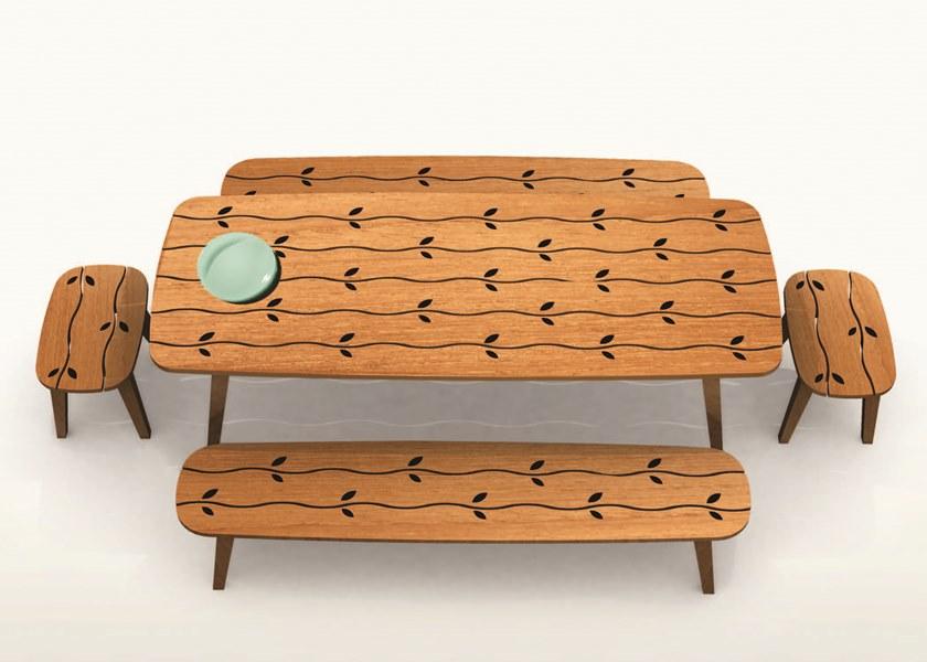 MOBIKA GARDEN Садовая скамейка из тика Wave sun-id-1409991 - Вид №2