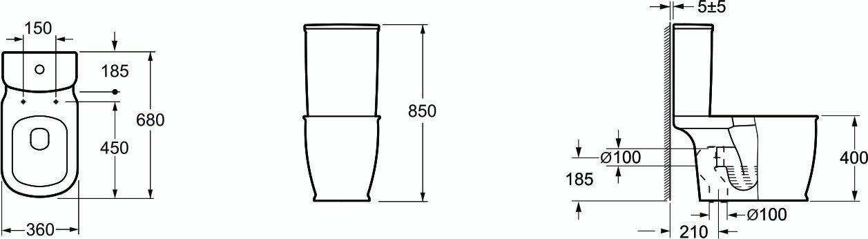 GR-N3013 Компакт унитаз с бачком Белый Grossman COMFORT Китай - Вид №1