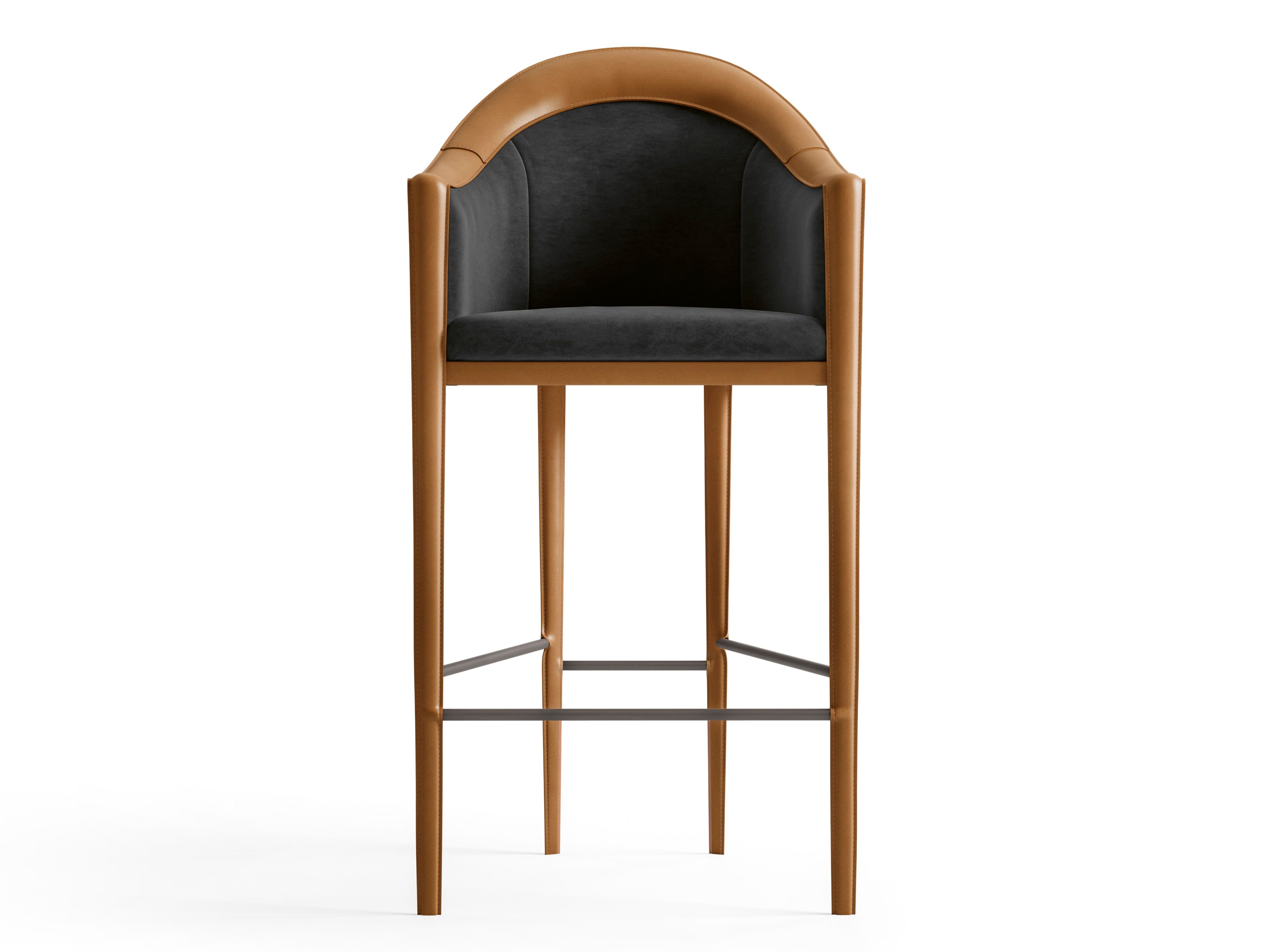 Высокий стул из кожи и ткани CPRN HOMOOD Starlight ARCH-00147460 - Вид №1