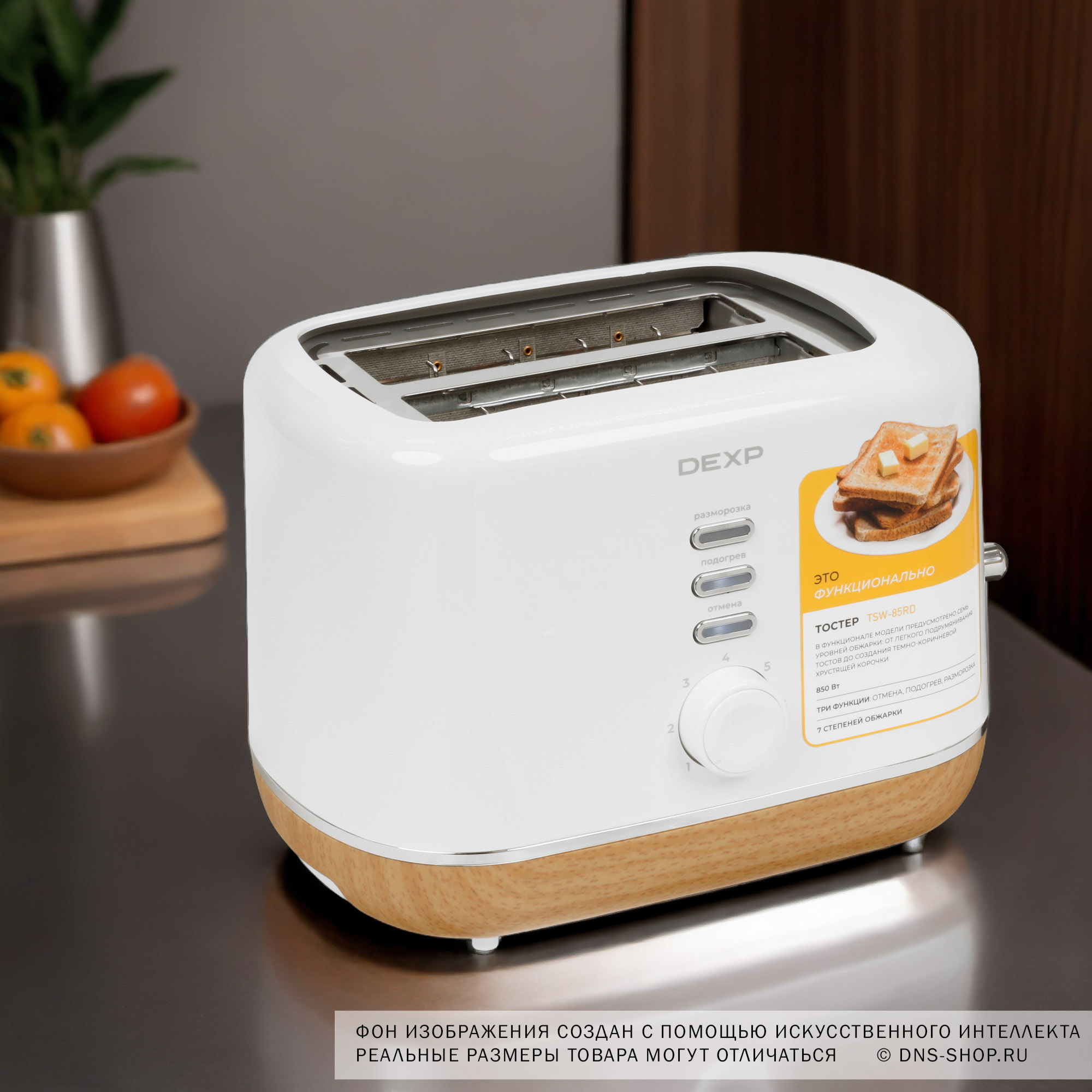 5419954 Тостер DEXP TSW-85RD белый STDN-0150750 - Вид №10