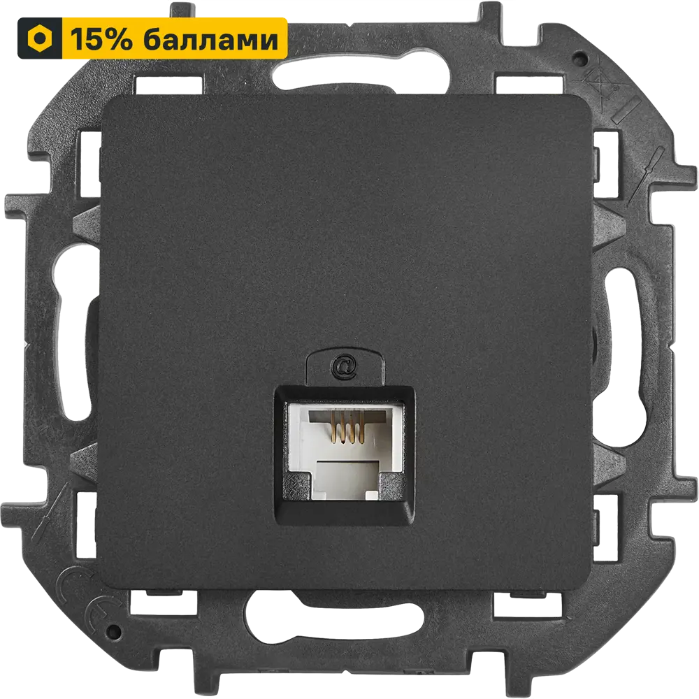 LEXMAN Lilian - телефонная розетка скрытого монтажа в цвете Антрацит 86761346 STLM-0071326