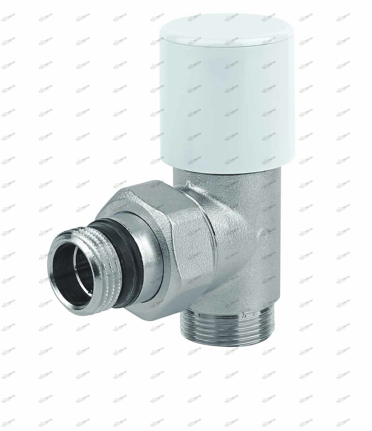 Carlo Poletti V50100Q Клапан одно/двухтрубный с by-pass и держателем, центральное подсоединение. Версия прямая с подключением медной или пластиковой трубы. Межосевое расстояние 50 мм 