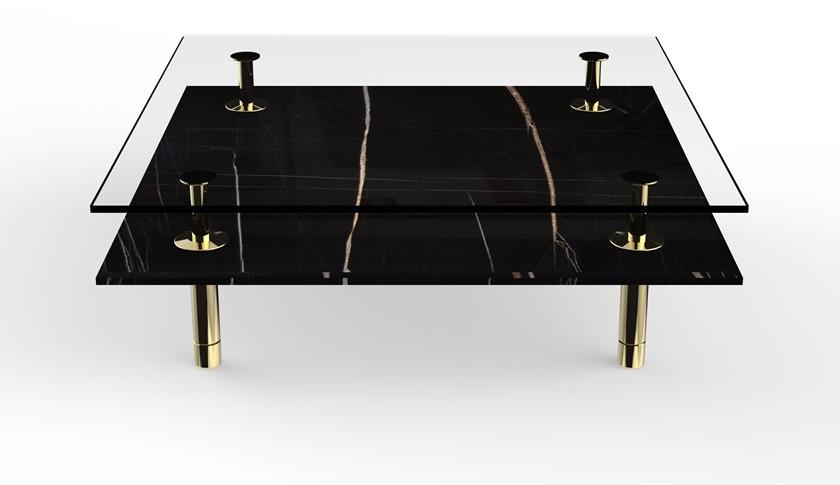 GHIDINI1961 Квадратный мраморный журнальный столик Legs sun-id-1374988 - Вид №3