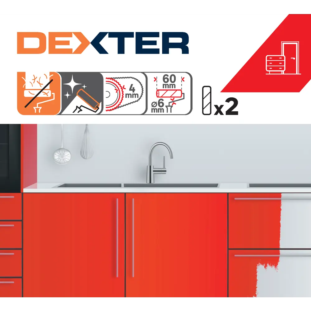 Мини-валик Dexter для лакирования 60 мм (2 шт) 82800654 STLM-0036115 - Вид №4