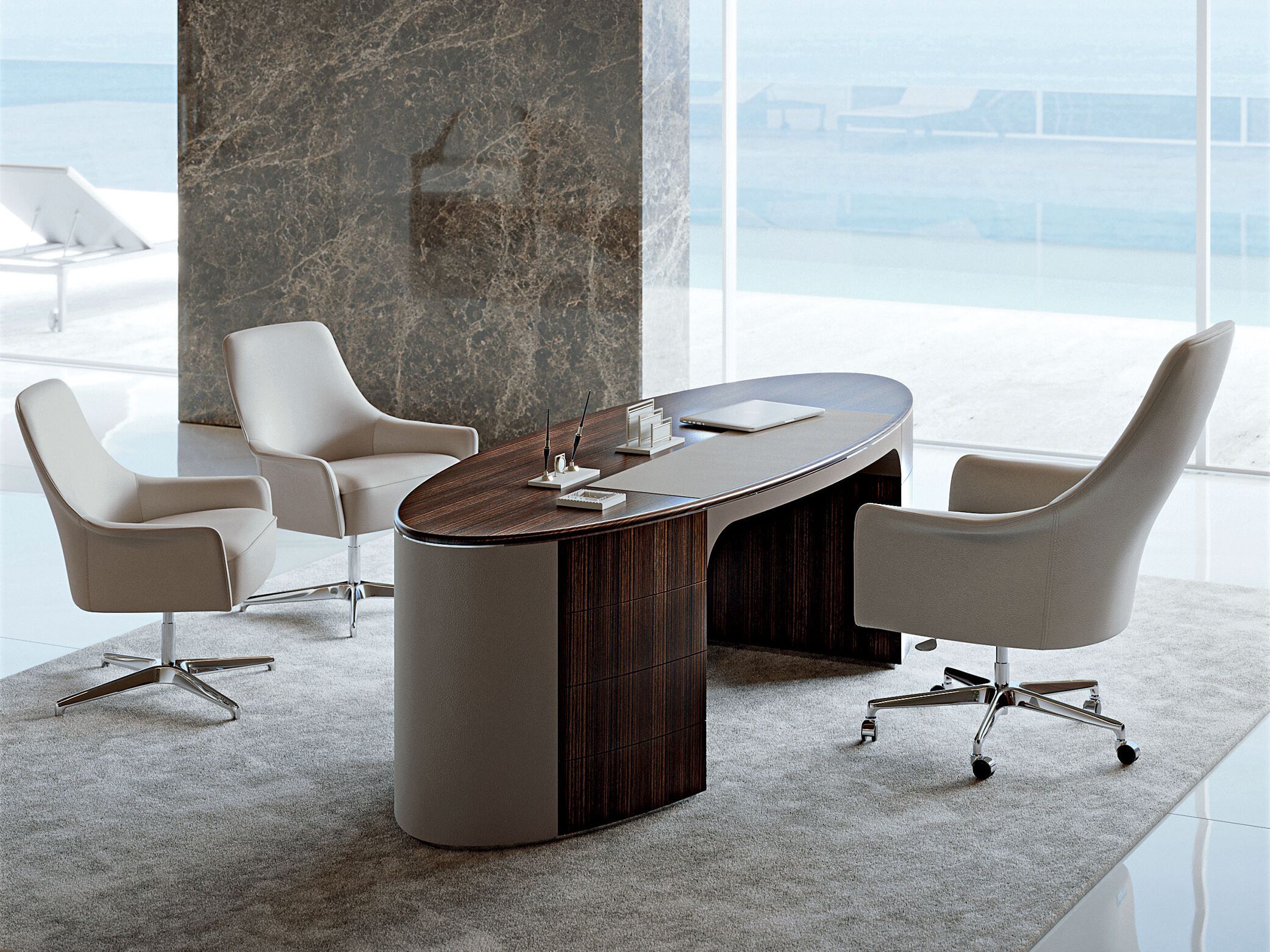 Деревянный стол с ящиками Longhi Blooming ARCH-00123611