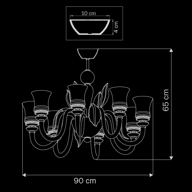 Люстра дизайнерская Sticks хром белая 804080 LIGHTSTAR ДИЗАЙНЕРСКИЕ 056090 Белый  - Вид №1