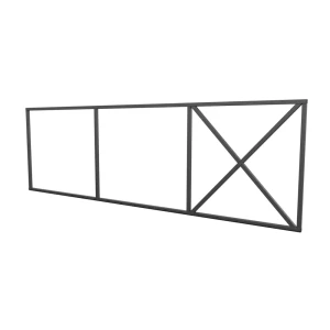 Ворота из профнастила 200x400 см 60x60 мм откатные RAL 7024 серый