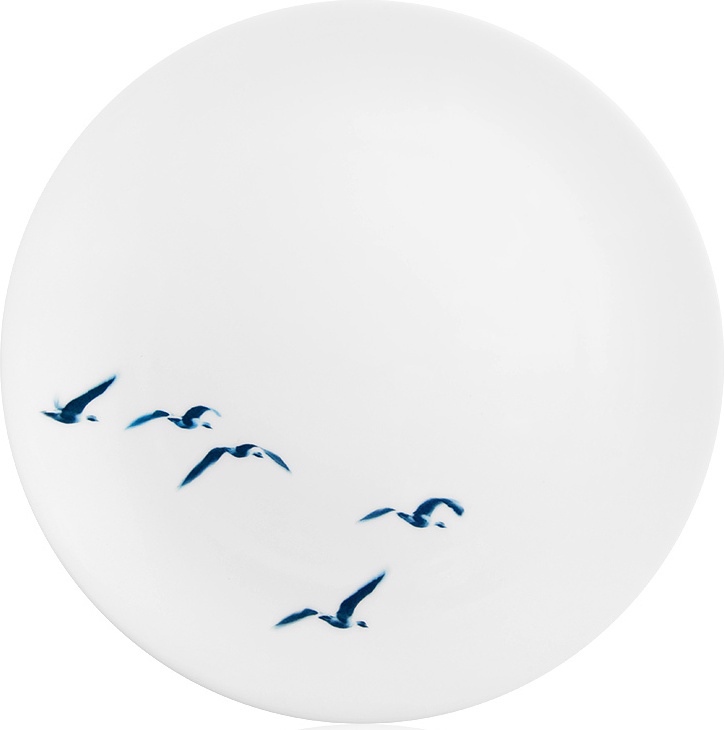 10603383 Dibbern Тарелка обеденная Dibbern "Синие птицы" 28см Фарфор костяной 