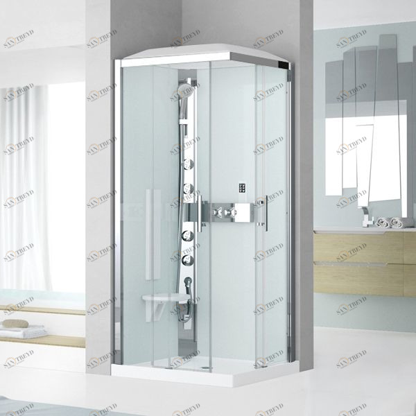 Душевая кабина термостатическая 80x80 GLAX 3 A80 HYDROMASSAGE Novellini GLAX 3 с высоким душевым поддоном и крышей с парогенератором GL3A89T1N1K