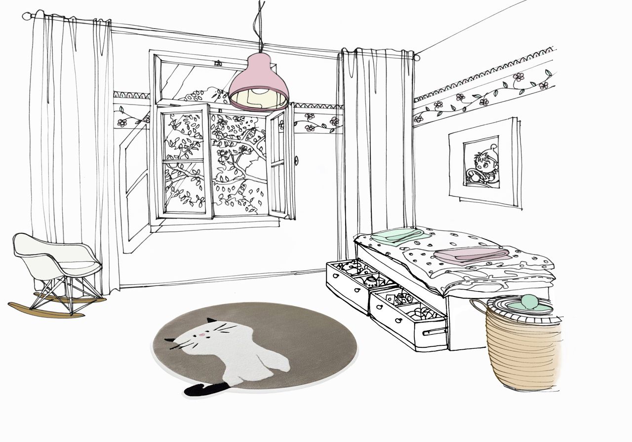 Круглый хлопковый коврик для детей Un Tapis à Paris Children ARCH-00058742 - Вид №4