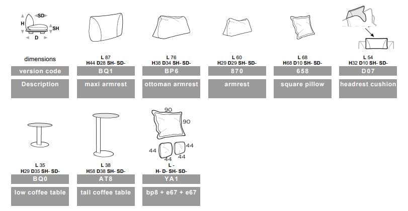 Тканевый диван с полуостровом Calia Italia Superior ARCH-00048775