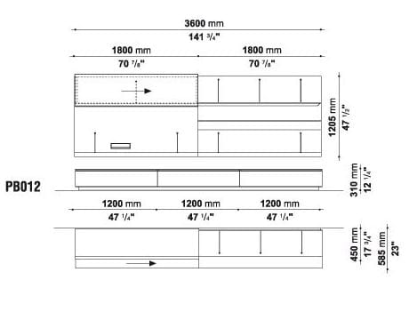 Подвесная секционная настенная Книжная полка B&B Italia PAB ARCH-00103035 - Вид №6