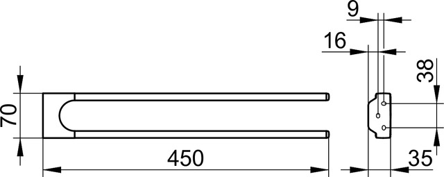 12718010000 Полотенцедержатель KEUCO Collection Moll - Вид №2