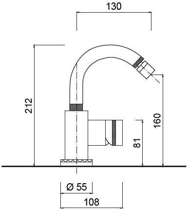 Rubinetteria Giulini Смеситель для биде, однорычажный, с регулируемым изливом Deluxe - myring Fmr0087adl - Вид №1