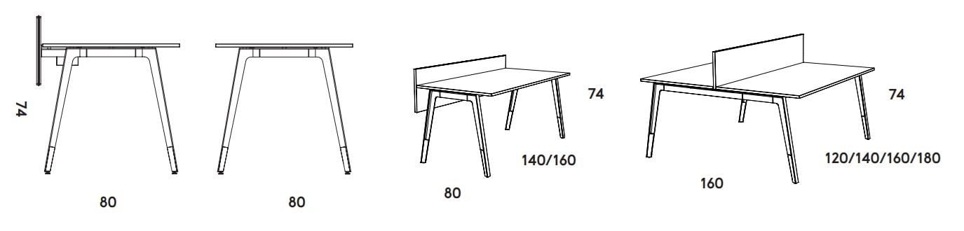 Многосекционный стол с разделительными панелями Cider Edition 1618 ARCH-00049212 - Вид №2