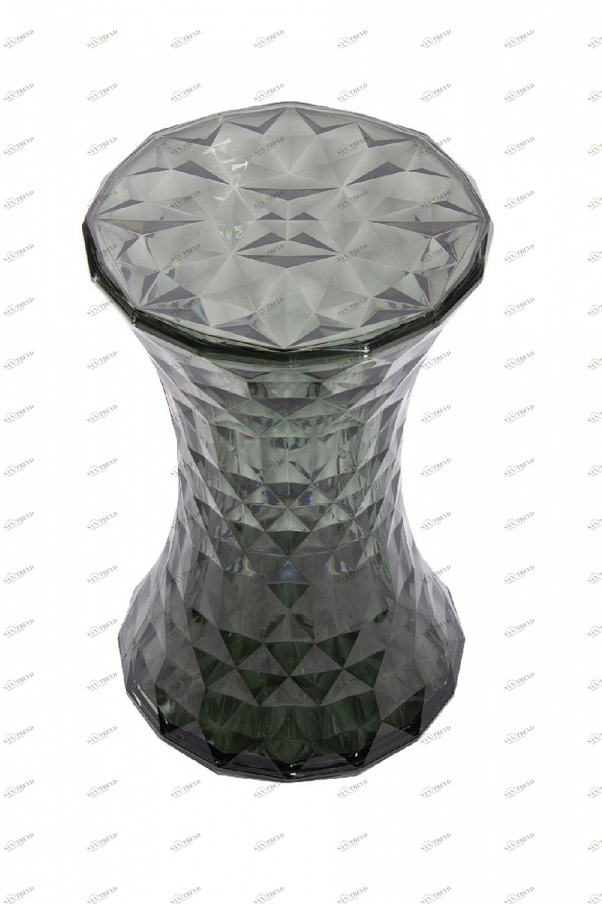 Стул-пуф прозрачный серый Stone BRADEX HOME  00-3973901 Прозрачный;серый 