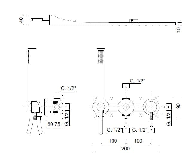 Встраиваемый смеситель для душа с душем Rubinetteria Giulini My Future Deluxe ARCH-00146656 - Вид №1