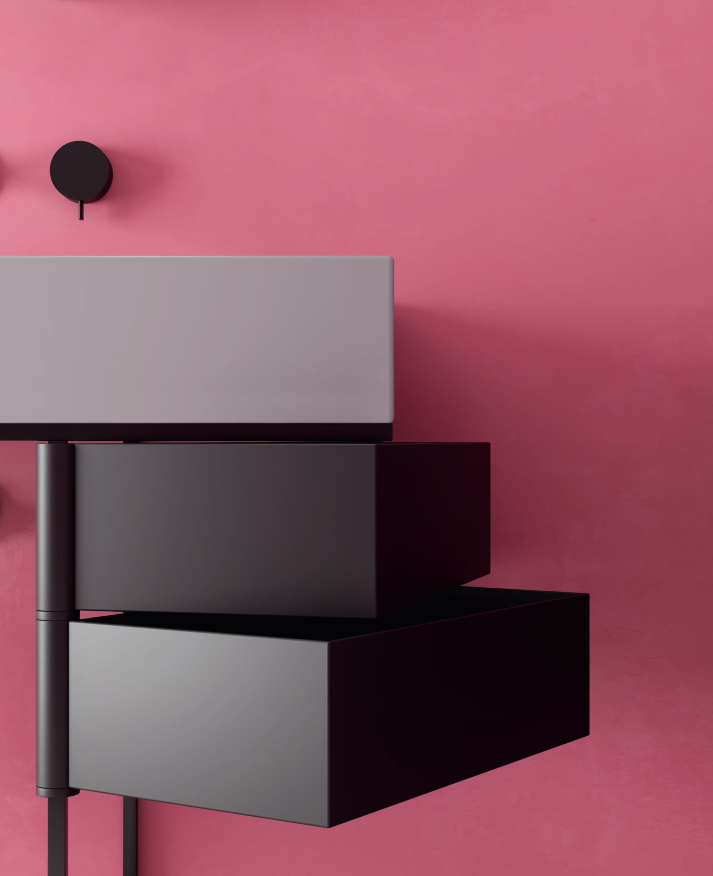 Керамическая консольная раковина с ящиками Galassia R70 ARCH-00038473 - Вид №1