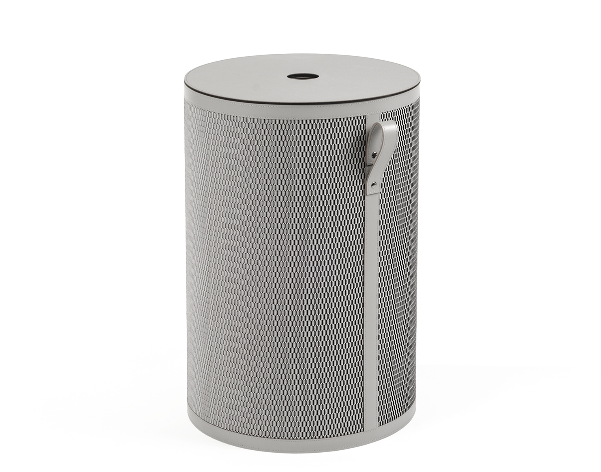 Высокая круглая корзина Nadia - Ø 40XH60 см / регенерированная кожа_coffee