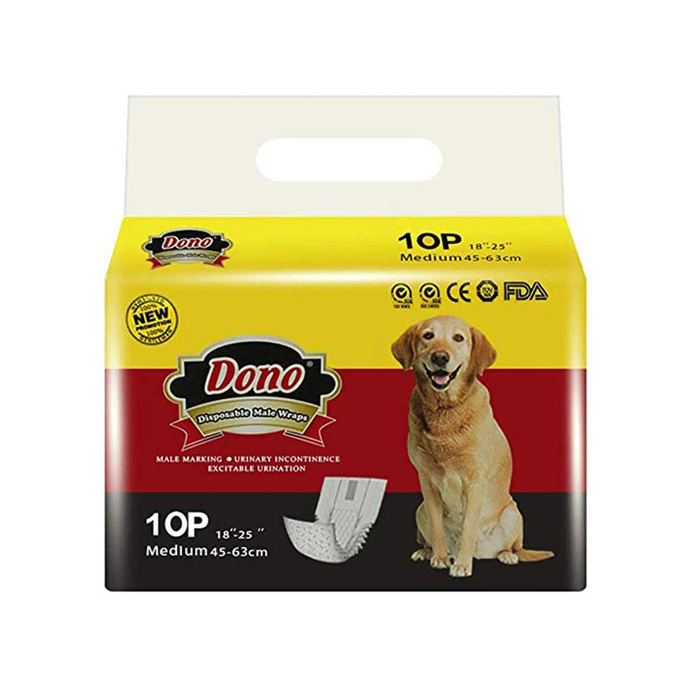 ПР0055398 Пояса для кобелей Male Pet Diaper одноразовые впитывающие с индикацией наполнения размер М, 10шт. Dono 
