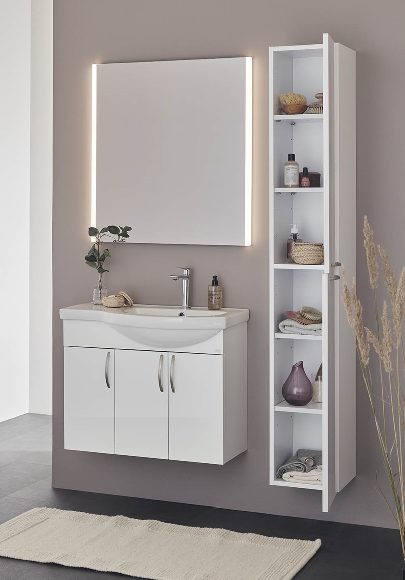 1280 High Cabinet Fix White High Gloss Noro  Белый  - Вид №3