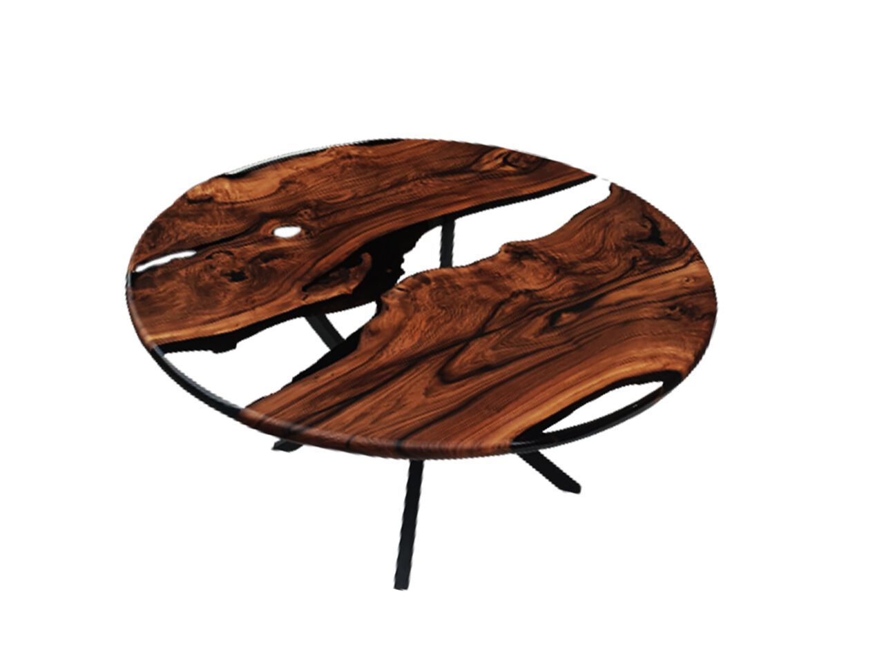 Круглый стол из смолы и орехового дерева Legnor LEG2408731 ARCH-00139281 - Вид №4