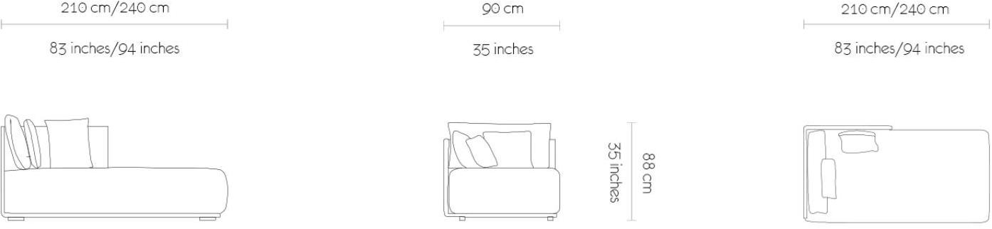 MORADA Мягкая кушетка из ткани Verona Verona cl - Вид №3