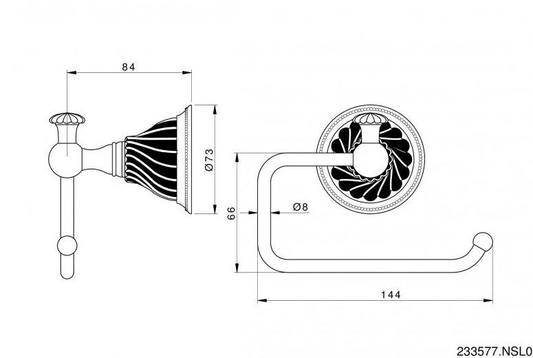 Bronces Mestre Держатель рулона Artica with porcelain 233577.nsl0.50 - Вид №1