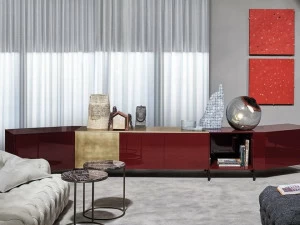 Meridiani Буфет из лакированной древесины с распашными дверцами