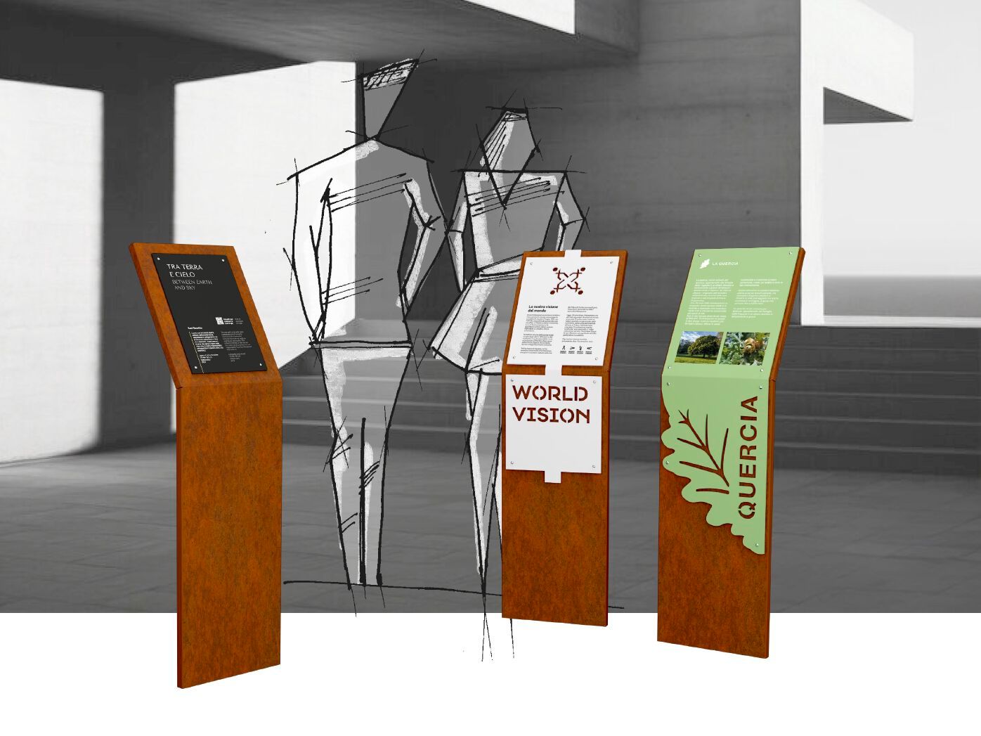 Стальная трибуна для общественных мест Corten™ Remor вывески парков ARCH-00099574 - Вид №2