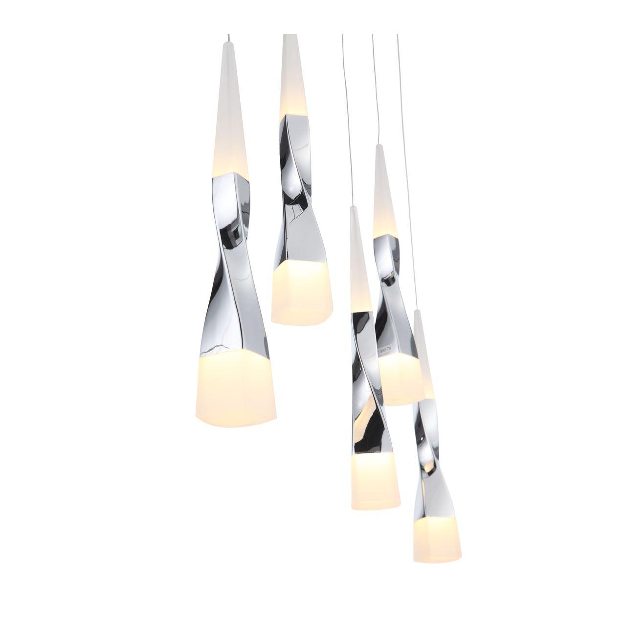 Подвесной светильник светодиодный белый Bochie SL405.103.05 ST LUCE ДИЗАЙНЕРСКИЕ, BOCHIE 00-3890136 Белый;хром  - Вид №3