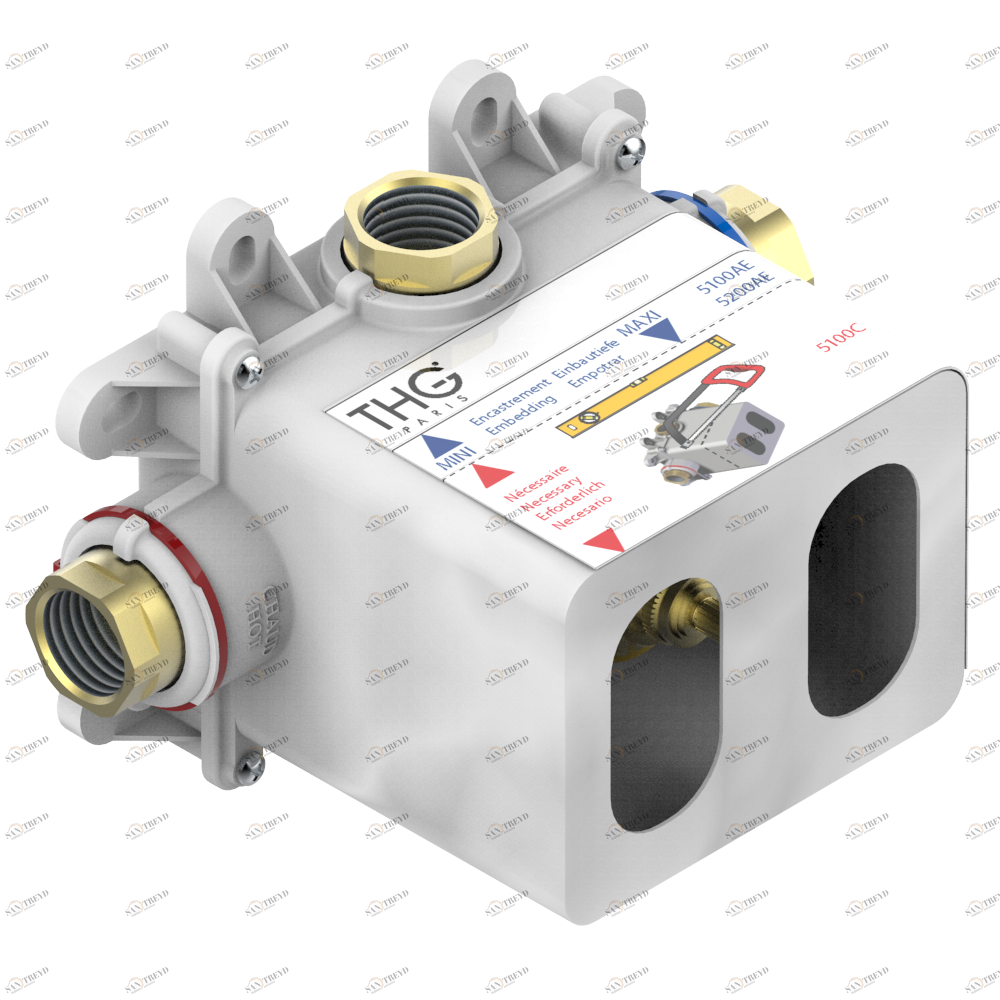 G00-5200AE Термостат THG 3/4" - 60 л/мин с восковым картриджем и коробкой для встраивания, без ручки регулировки Thg-paris прочие артикулы THG Без отделки 